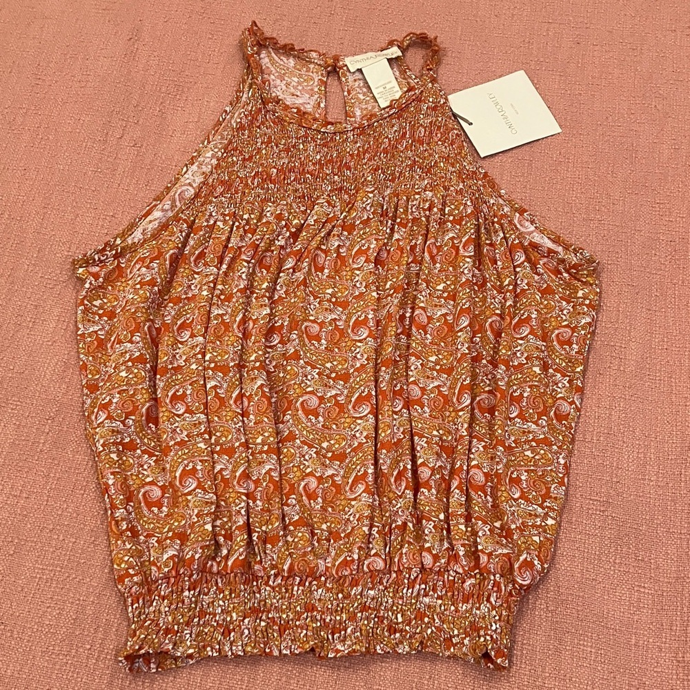 Cynthia Rowley NWT med wmโs Paisley Tank Top